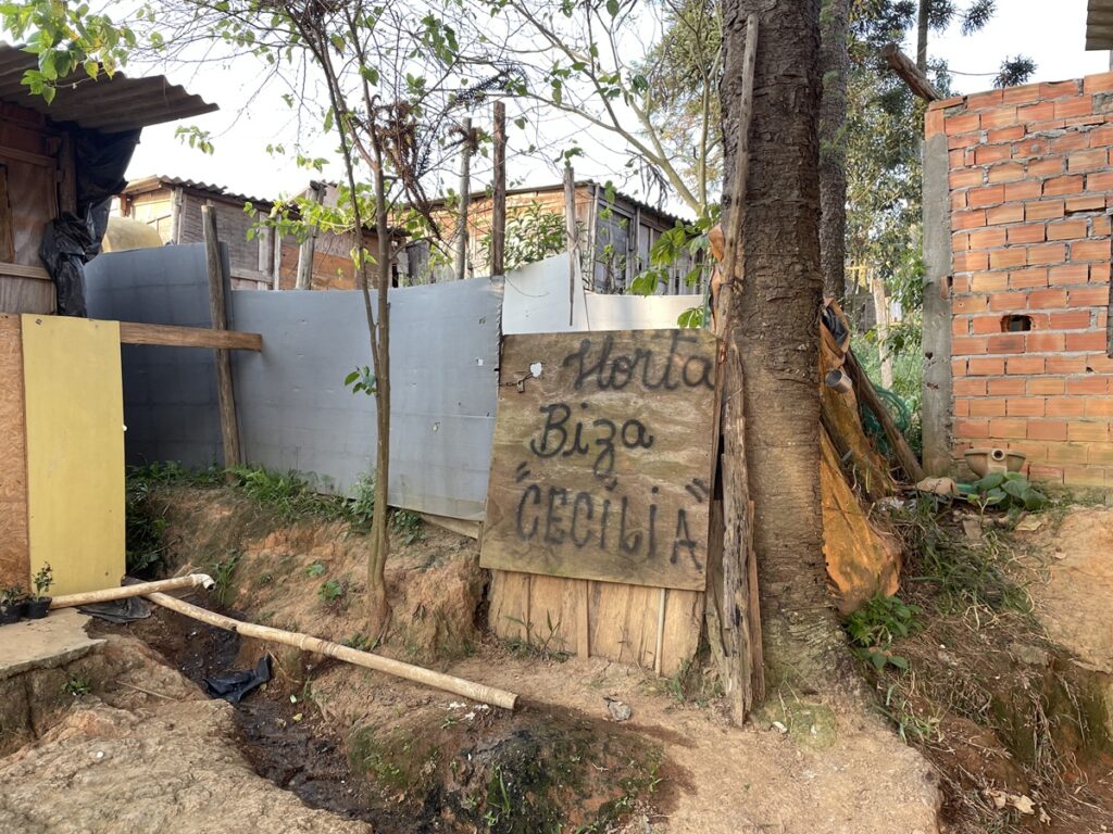 Horta comunitária recebeu o nome de antiga moradora mais velha da ocupação, a biza Cecília