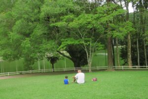 Pai e filho no Parque Horto Florestal